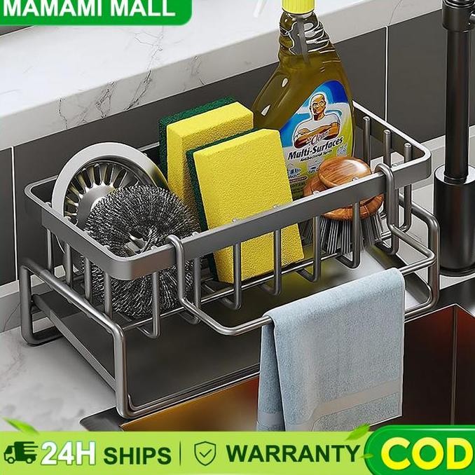 Ma Rak Cuci Piring Rak Bumbu Dapur Rak Pengering Sponge Sabun Rak Kamar Mandi Stainless Rak Dinding 