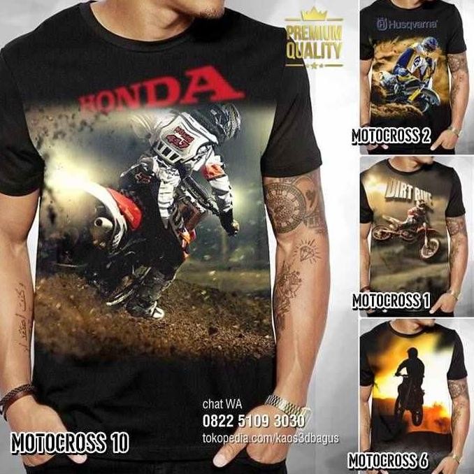 Baju Kaos Trail Motocross Husqvarna Honda Kaos Motor Trail Premium