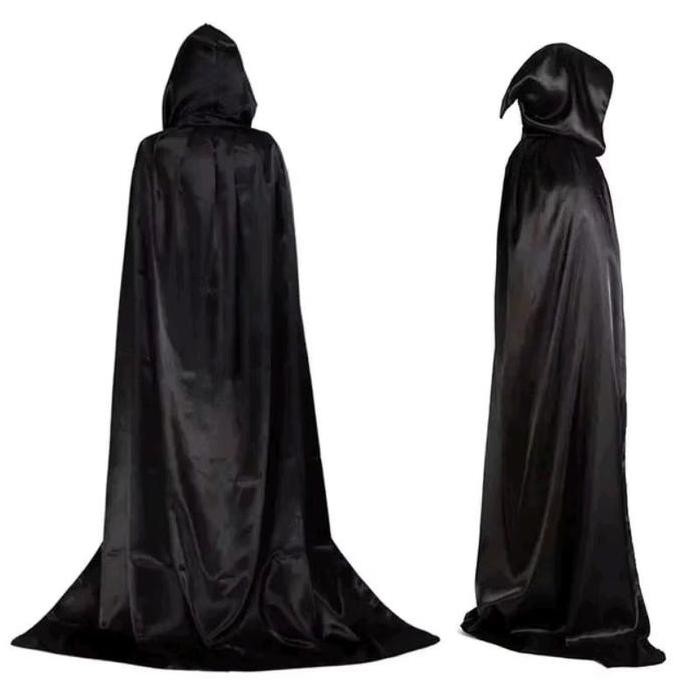 [ JUBAH HALLOWEEN COSPLAY ] Jubah Cosplay Death Jubah Hitam Plus Hoodie / Penutup Kepala HI