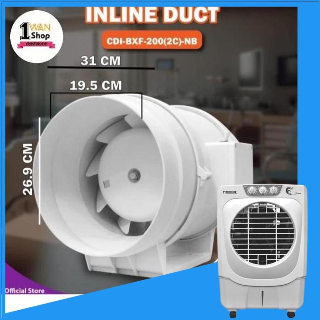 8 In Blower Penghisap Asap Dapur, Restoran, Mall, Dll Exhaust Fan 8"