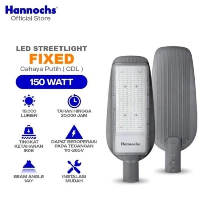 Hannochs Streetlight LED Fixed 150 Watt - Tiang PJU - Komplek - Gudang