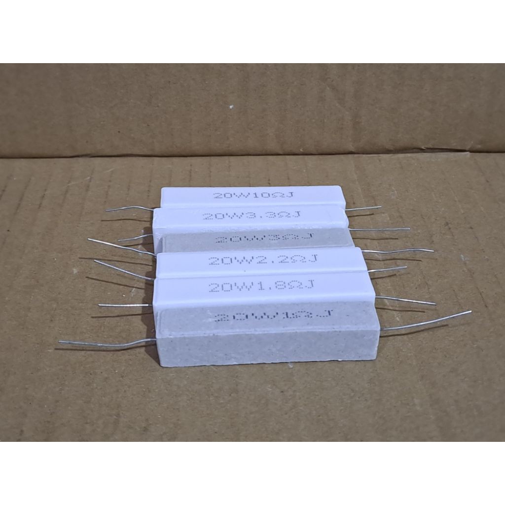 Resistor ( Kapur ) 1 Ohm ~ 10 Ohm / 20 Watt Kualitas Bagus .