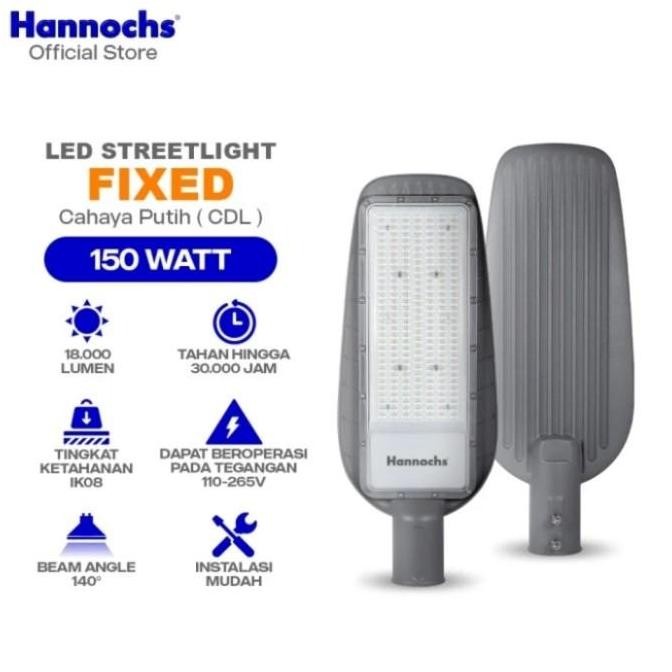 TERBARU - Hannochs Streetlight LED Fixed 150watt - Teknologi LED Terbaru -Murah