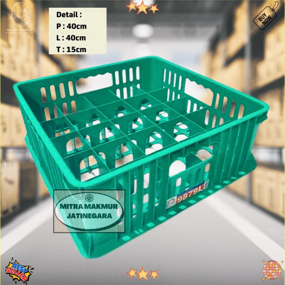 NEW SALE - KERANJANG INDUSTRI 9879 L / KRAT PLASTIK / KRAT GELAS & BOTOL / KRAT 25 GELAS