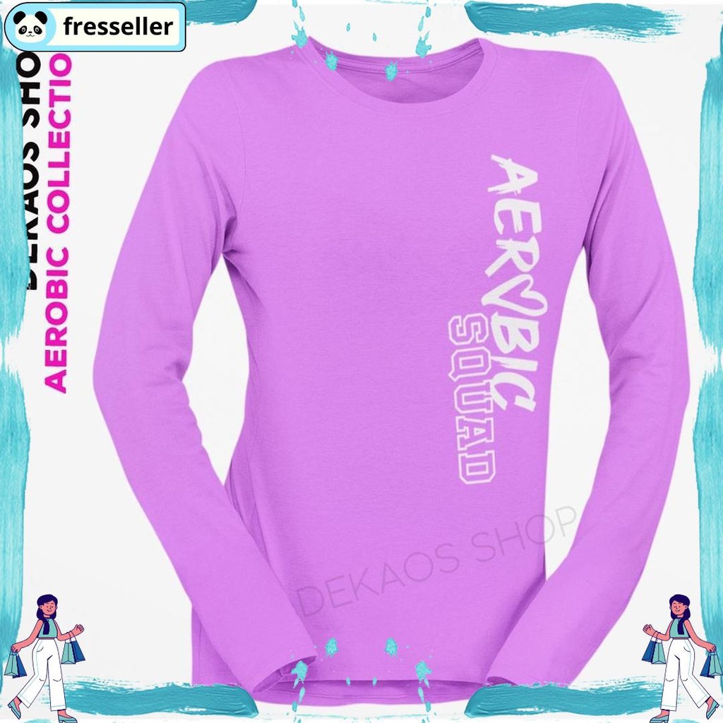 PREMIUM BAJU AEROBIC WANITA / KAOS AEROBIC WANITA / KAOS SENAM ZUMBA LENGAN PANJANG  / SETELAN ZUMBA