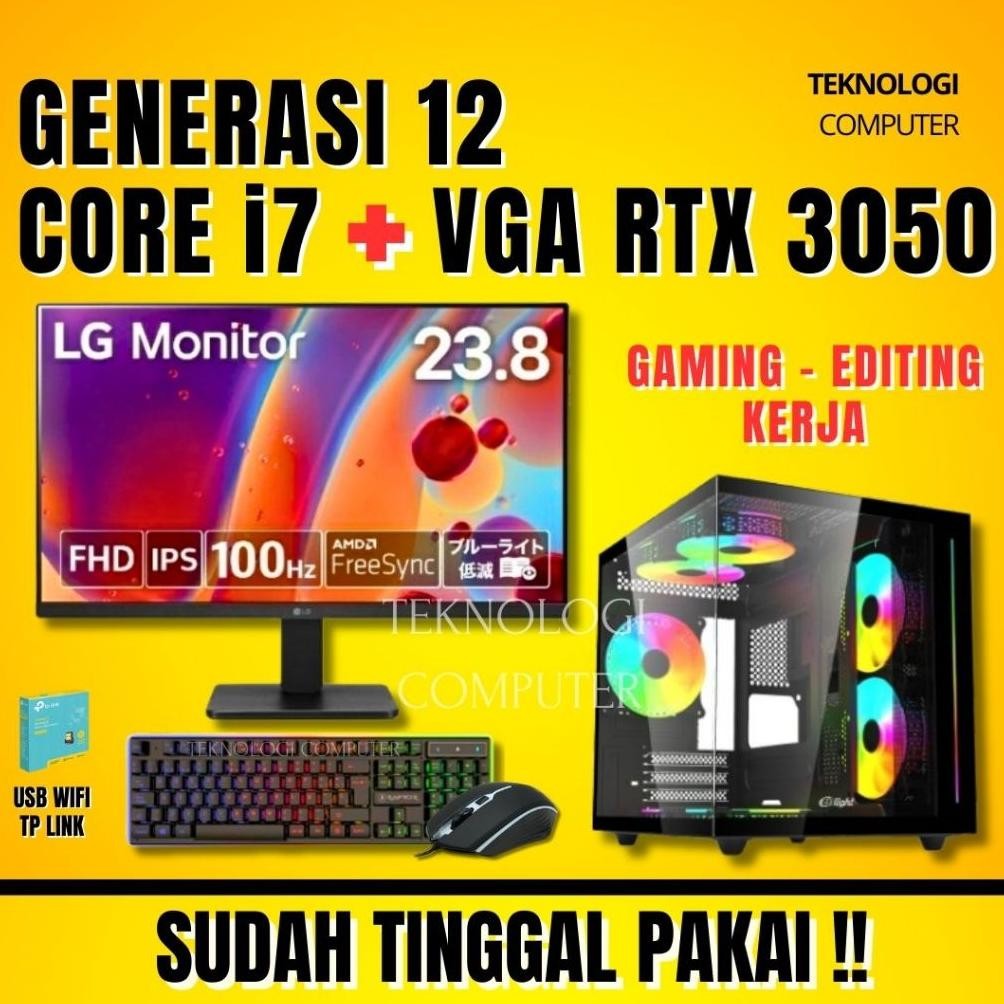 NEW Core i7 | Gen 12 | VGA RTX 3050 | PC Gaming | CPU Editing | Komputer Rakitan | Full Set |