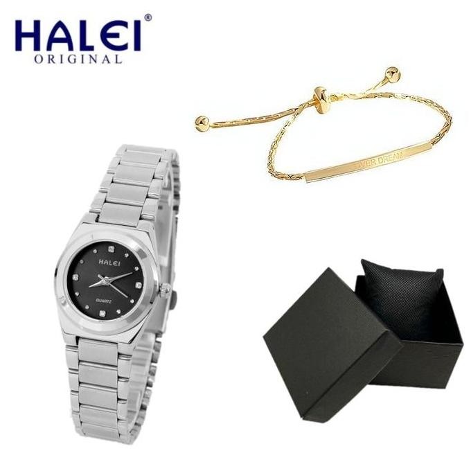 TERBARU - PROMO JAM COUPLE HALEI ANTI AIR ORIGINAL BONUS GELANG TITANIUM DAN KOTAK BISA COD ( DSH-01