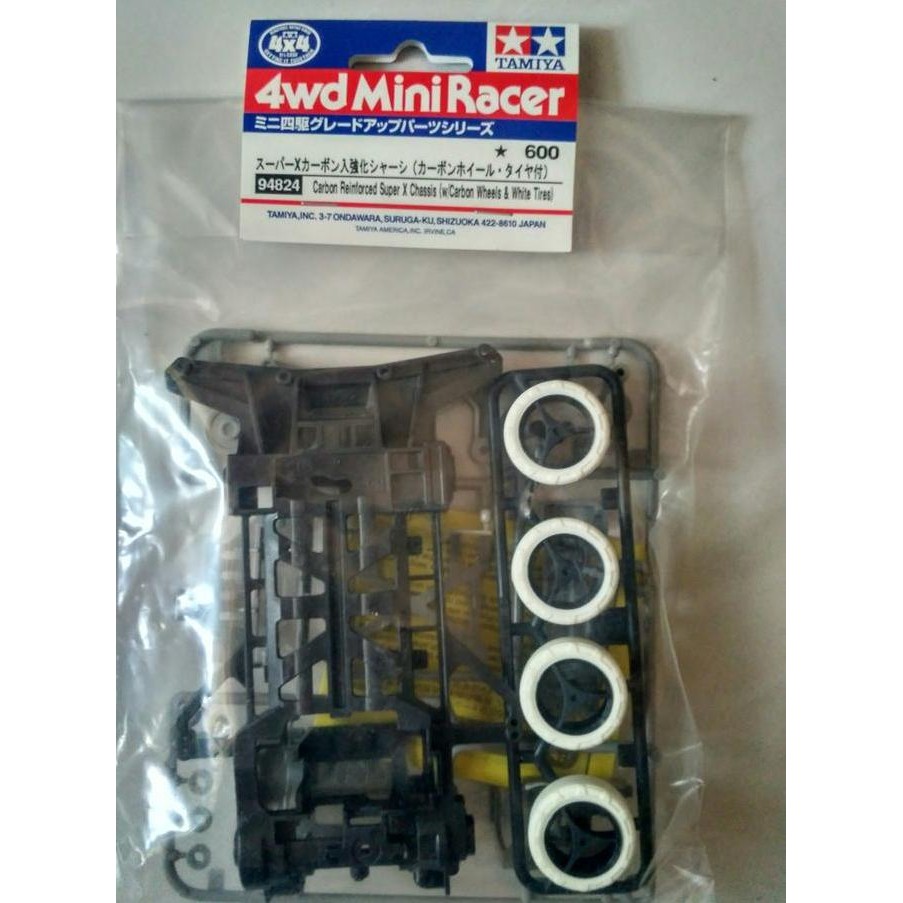 TAMIYA 94824 - CARBON REINFORCED SUPER X CHASSIS (W/CARBON WHEELS & W)