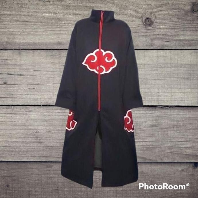 Jubah Anime Naruto Akatsuki Kerah Long Coosplay Casual Unisex Murah Laris-Jubah Anak-Jubah Pria-Juba