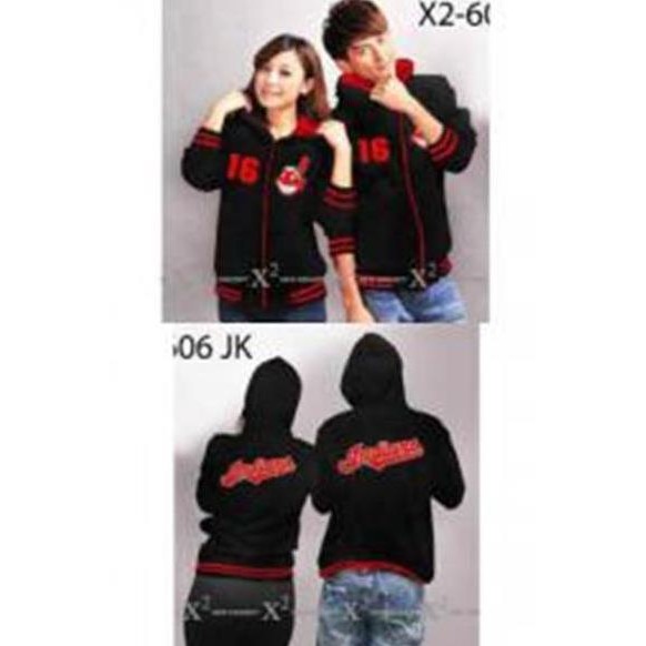 PROMO - 353 BAJU PASANGAN ( COUPLE ) JAKET TOPI COUPLE INDIANA HITAM, BAHAN FL