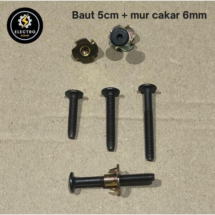Buruan beli] Baut JCBC m6 5cm + mur cakar 6mm | baut mur cakar hitam 5cm speaker bagus