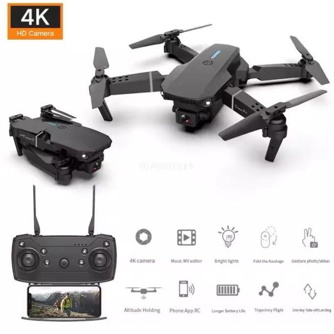 Drone E88 Mini E-88 Camera Drone Mainan Anak VS
