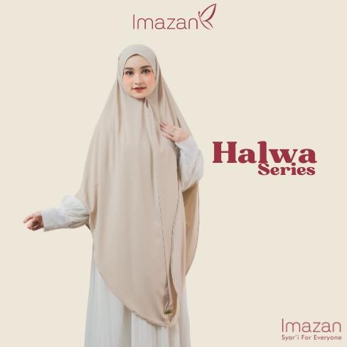 IMAZAN Hijab Syari Jumbo Jersey Korea Non Pet Khimar Syari Halwa Series Jilbab Instan Ukuran Panjang