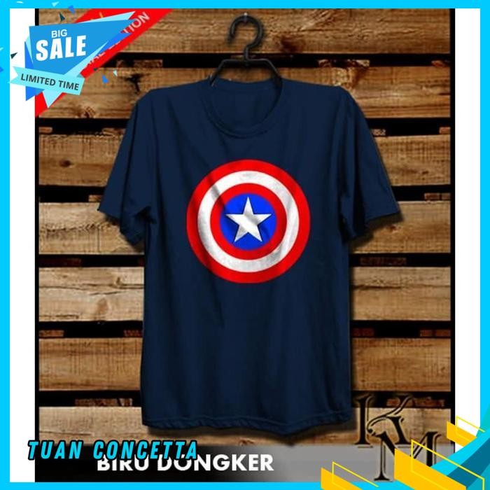 KAOS TSHIRT BAJU OBRAL MURAH COMBED 30 DISTRO AVENGERS CAPTAIN AMERICA POLOS CUSTOM KAPTEN AMERIKA I