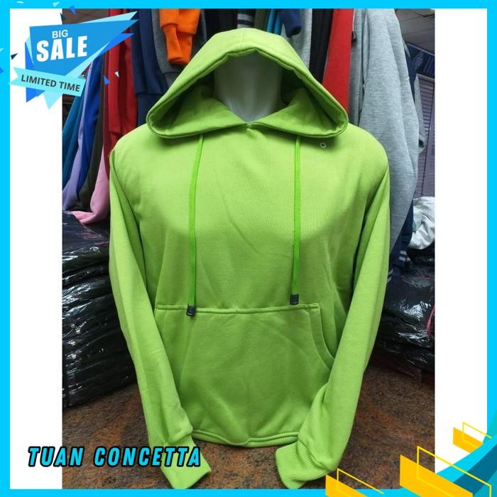 JAKET HOODIE JUMPER SWEATER DISTRO HIJAU STABILO IJO NEON BANYAK WARNA SABLON BORDIR POLOS CUSTOM PR
