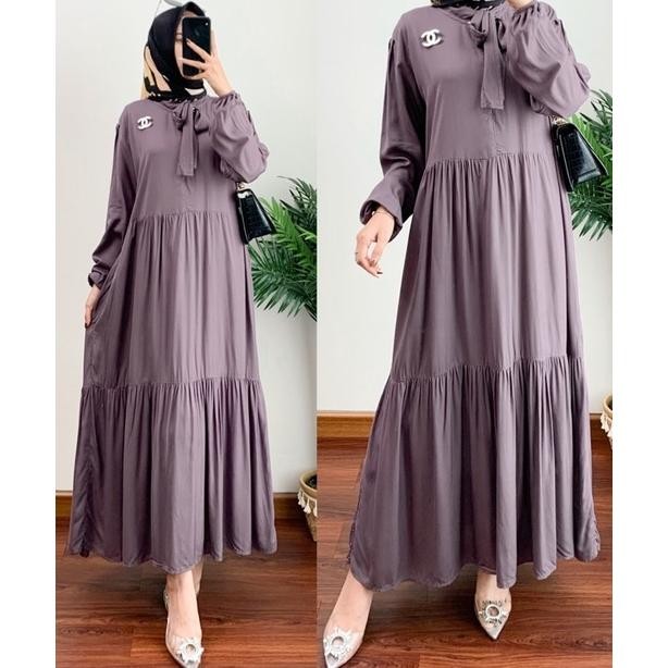 Gamis Hera Midi Dress Wanita Baru