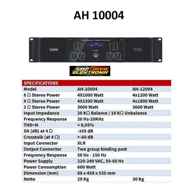 Power Amplifier Wisdom AH 10004 / AH10004 - 4 channel
