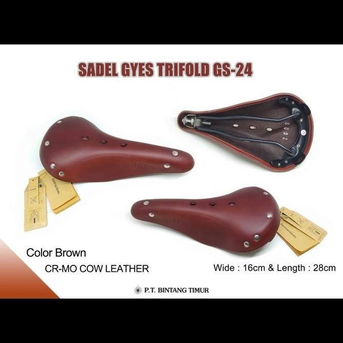 Promo Gyes Sadel Kulit Gyes Trifold GS 24 lebar 16cm panjang 28cm COD