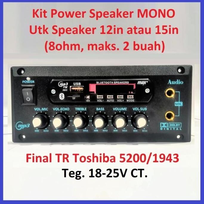 KIT POWER Speaker Aktif ECHO Bluetooth MONO 300 Watt