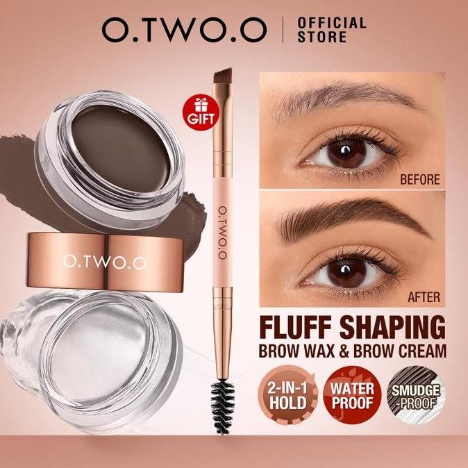 O.TWO.O 2-in-1 Eyebrow Color Locking FLUFF SHAPING BROW WAX & BROW CREAM 3D WildEyebrows 65g