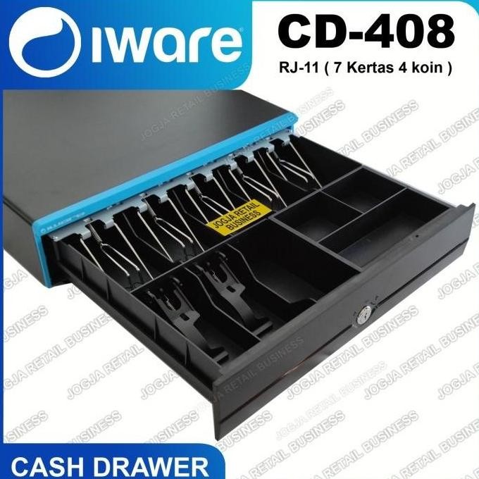 Terbaik Iware Cd-408 - Iware Cd408 Rj-11 - Cashdrawer - Laci Uang - Laci Kasir 100% Ori