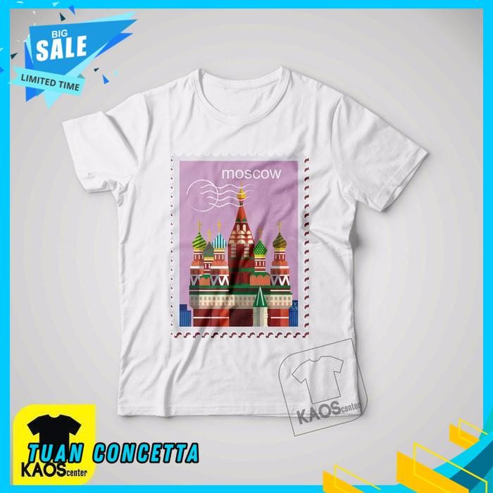 KAOS TSHIRT BAJU COMBED 30S DISTRO MOSCOW RUSSIA RUSIA MURAH OBRAL OLEH OLEH POLOS CUSTOM PERANGKO B