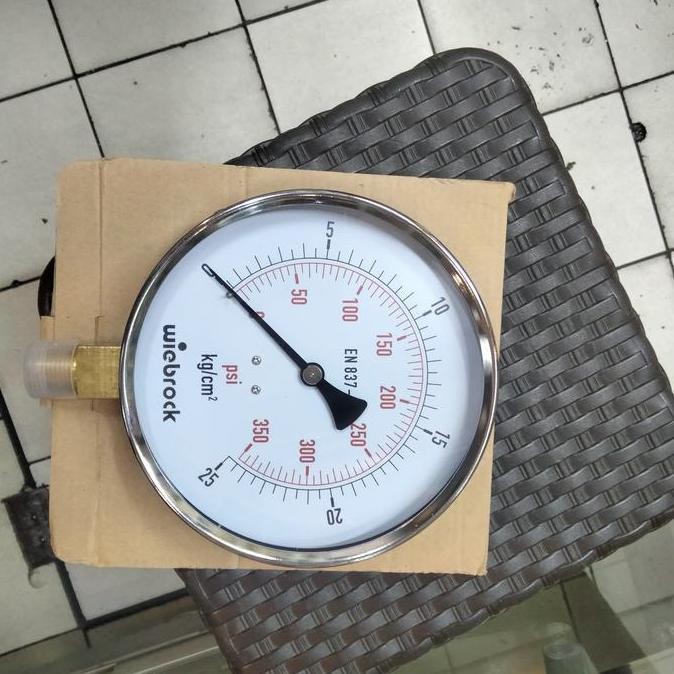 PROMO - Pressure Gauge 25 bar / 350psi wiebrock 6" Buttom Raket