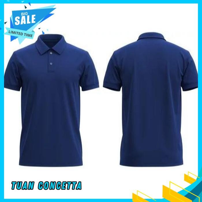 KAOS POLO SHIRT TSHIRT BAJU KERAH DISTRO NAVY BIRU DONGKER BANYAK WARNA SABLON BORDIR POLOS CUSTOM I
