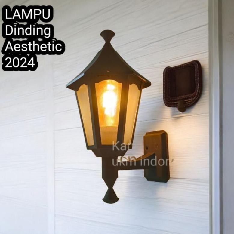 Lampu tempel dinding / lampu teras depan / lampu dinding aesthetic / warna hitam klasik minimalis