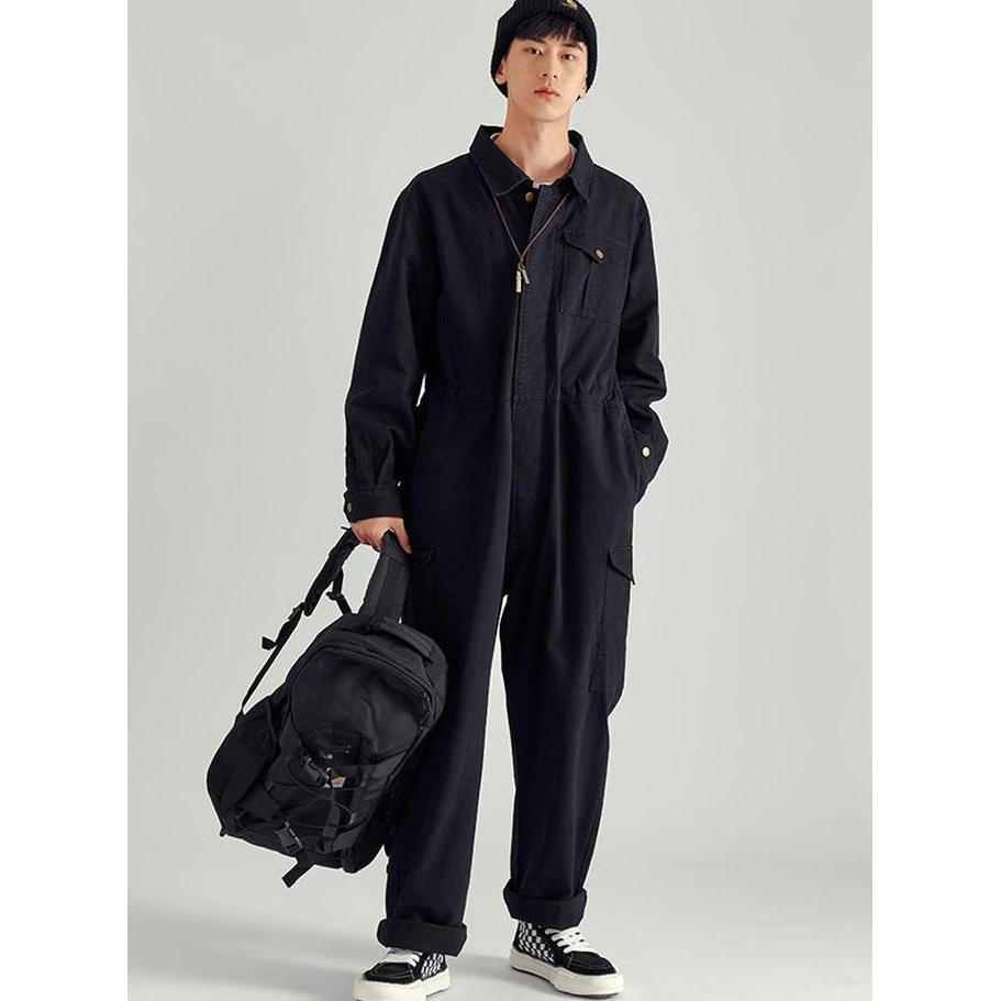 Multi-pocket Work Coverall Mens Safari Style Cargo Coverall Jumpsuit Men Worker Unim Overalls Long-s