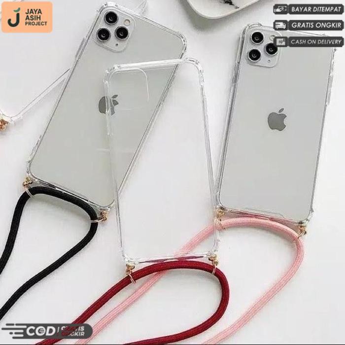 Berkualitas Oppo F9/A5S/A12/A7/A3S/F3/F5/F7/F7 Youth Case Anticrack Clear Premium Tali Nagita Lanyar