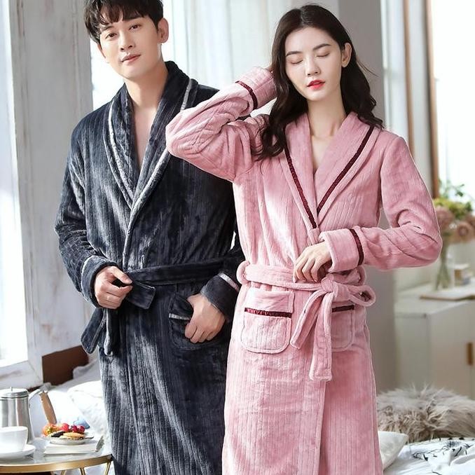 Kimono Handuk / Jubah Handuk / Baju Handuk Kimono Dress Bathrobe Couple Dewasa Pria   Wanita Unisex 