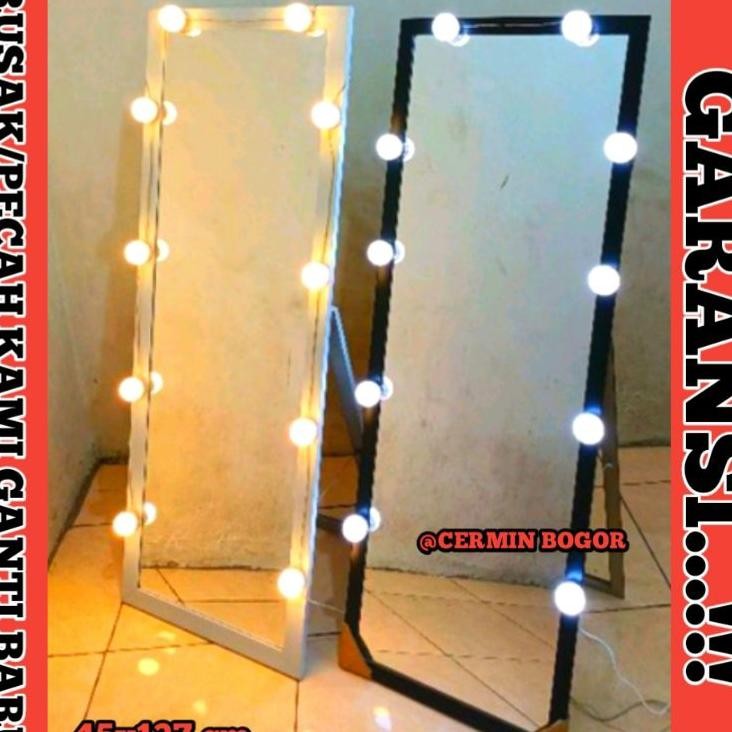Standing Cermin Berdiri Ukuran 45X127Cm Lampu