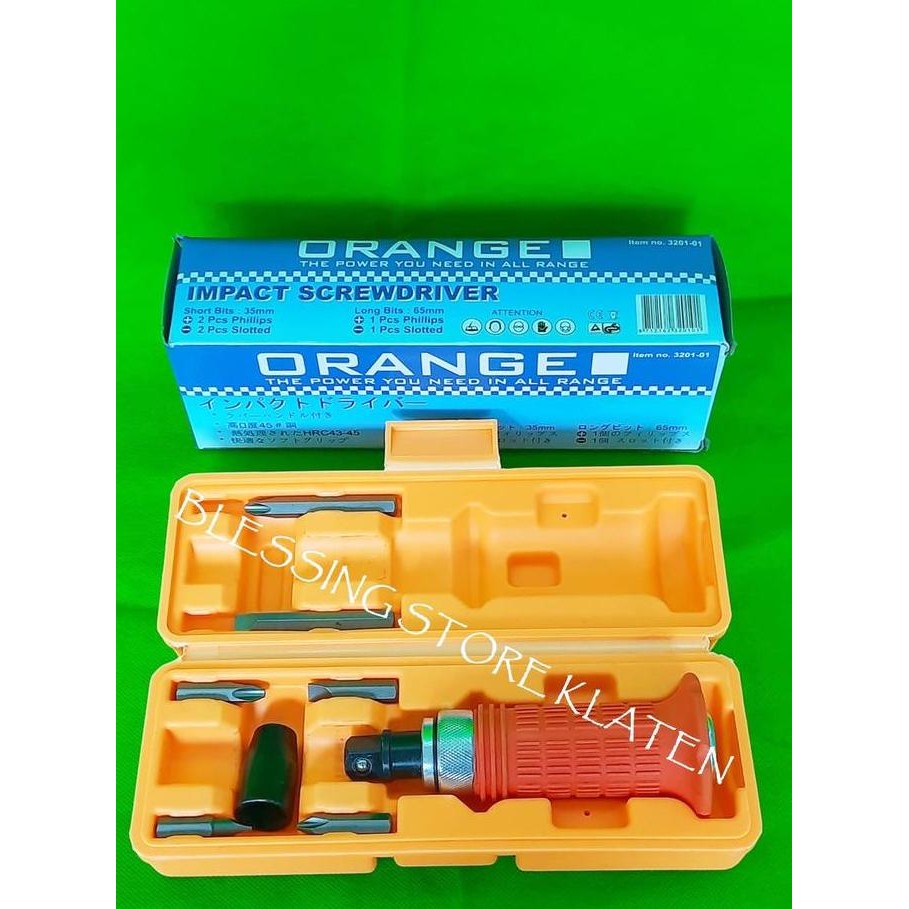 ] OBENG KETOK GEMUK ORANGE / IMPACT SCREW DRIVER SET 6 PCS / OBENG KETOK