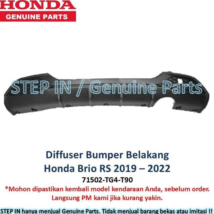 Diffuser Bemper Belakang Honda BRIO RS 2019 2020 2 2022 Spoiler Moulding Bumper Bawah Orinal Genuine