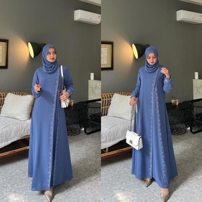 Baju Gamis Muslim Syari Wanita Perempuan Premium Dress Ceruty Acara Pesta Kondangan Mewah Elegan Ter