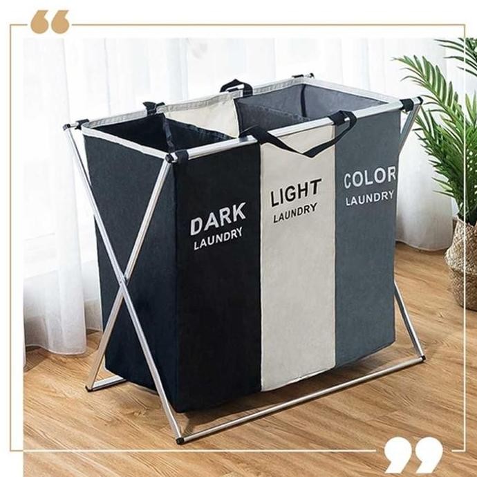 Stand Rak Keranjang Tempat Cucian Baju Pakaian Kotor Laundry Minimalis