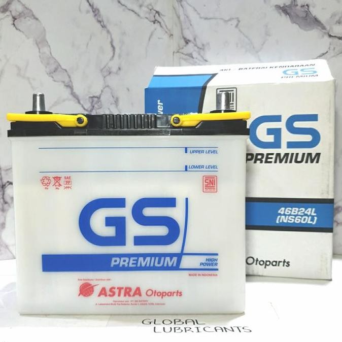 TERBARU - Aki/ Baterai Mobil GS Premium Astra Otoparts NS60L (46B24L)