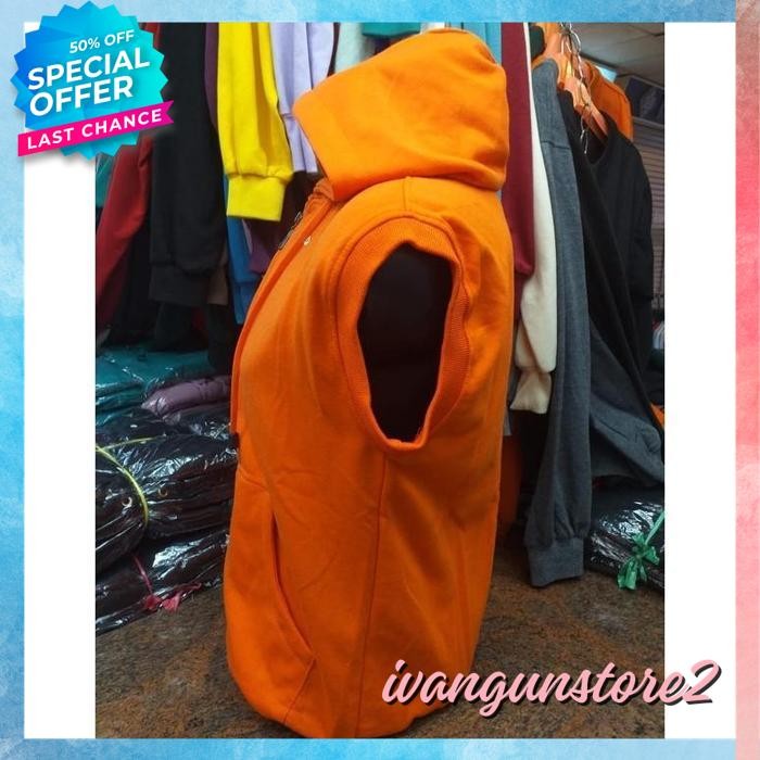 JAKET HOODIE ROMPI RESLETING SLETING ZIPPER ZIPER DISTRO OREN ORANGE LEKBONG SINGLET OLAHRAGA GYM PO