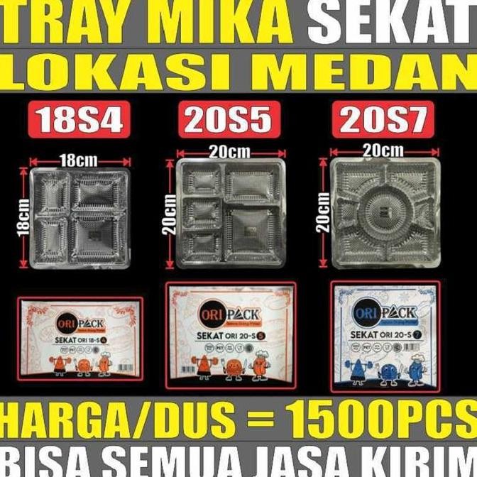 BEBAS ONGKIR - Mika Tray 18S4 Sekat4 n 20S5 Sekat5 n 20S7 Sekat7 Utk Kotak Nasi Dus Jasa Kirim Medan