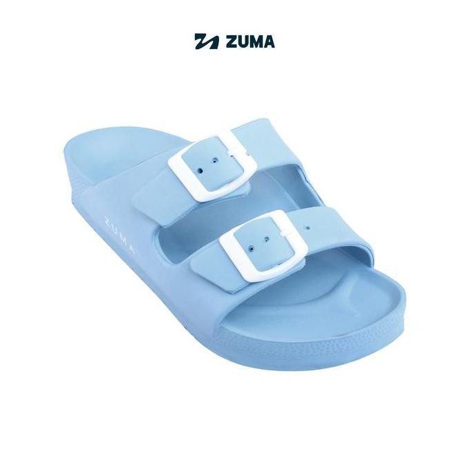 Zuma Women Flo 8 Spring Lake, Sandal Slop Wanita Karet Slip On Polos, Biru Muda Sandal Zuma Ori
