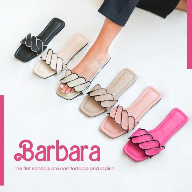 Alivelovearts Barbara Sandal Flat 1Cm Teplek Wanita Kekinian