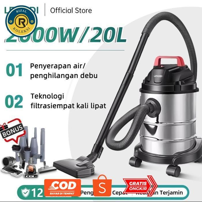 sd-67 uk-68 VD08 LENODI Penyedot Debu Ember Rumah Tangga 2000W 20L Penyedot Debu Karpet Hisap Tinggi