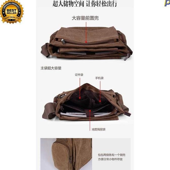 New Tas Selempang Slempang Kain Kanvas Pria Messenger Bag Canvas Printing