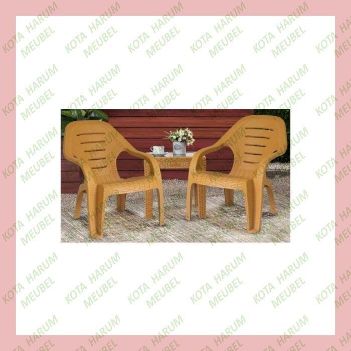 Kursi Sandaran Plastik Set Olymplast Ol 509 2 Kursi + 1 Meja Terbaru Best Quality 100% Original
