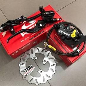 Paketan Master Rem Rcb E3 14Mm Kotak Set Kanan Kiri Kopling+Kaliper Rcb S Series 2 Piston Depan+Sela