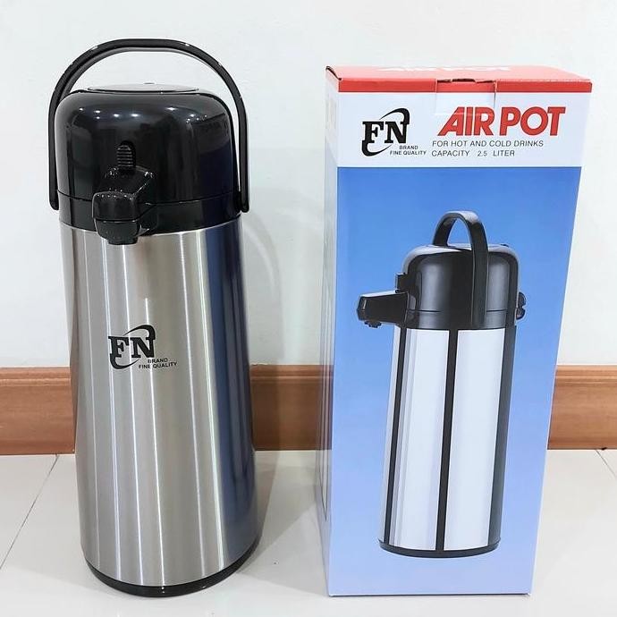Terbaik Termos Air Panas Airpot Pencet 2,5 Liter Stainless Steel 100% Ori