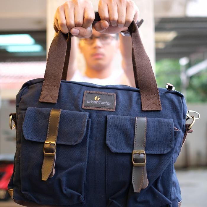BUSY NAVY |MNM x URBAN| Tas Selempang Pria Tas Laptop Tas Jinjing ORI