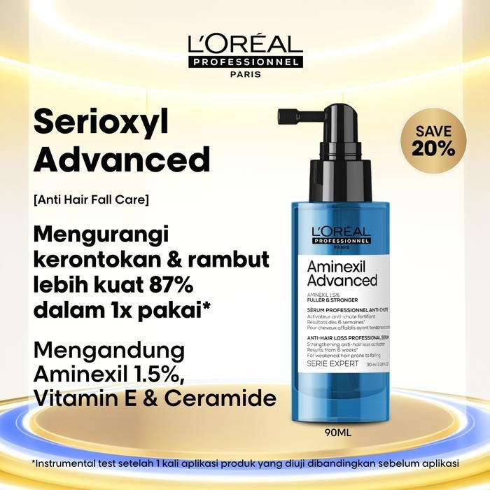Aminexil Fuller & Stronger Anti-Hair Loss Serum 90ml by LOreal Professionnel. Untuk treatment rambut