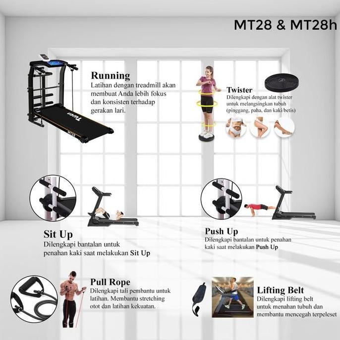 Treadmill Manual Alat Fitness Multifungsi Twen 5 in 1 Twen MT21 MT28